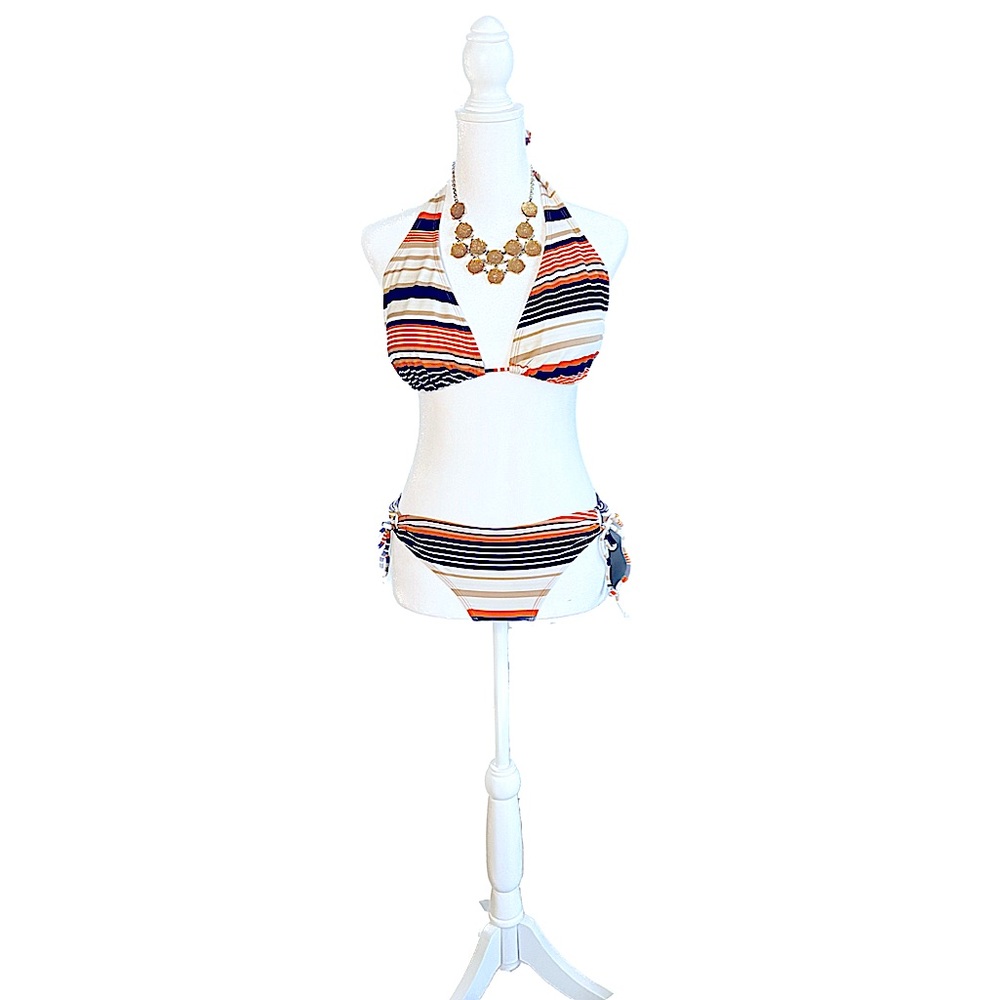 InGear Orange, Brown, and White String 👙 Bikini 👙 with Adjustable Bottoms.